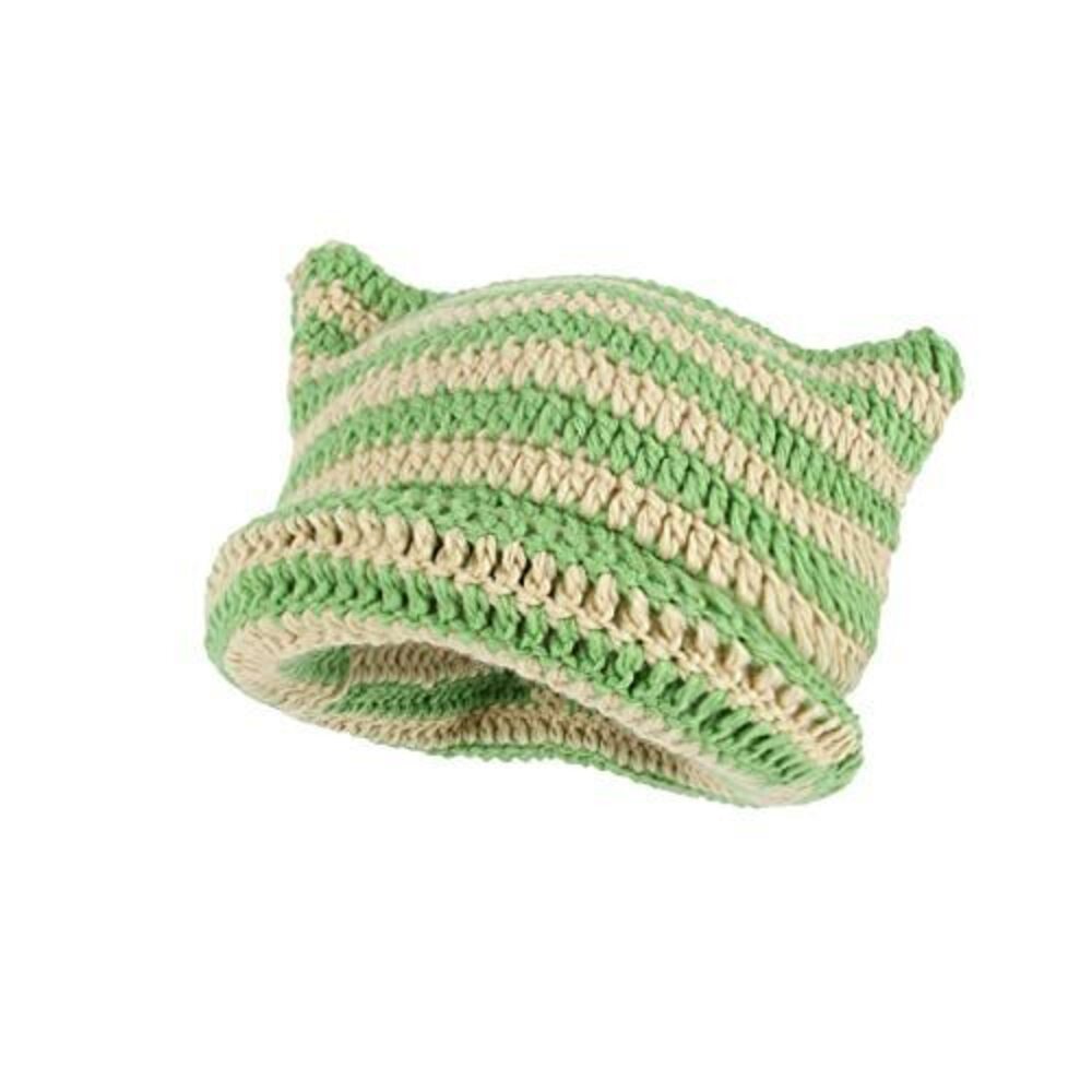 7532 Crochet Hats Vintage Beanies Fox Hat Grunge Goth Beanies Hat Y2K